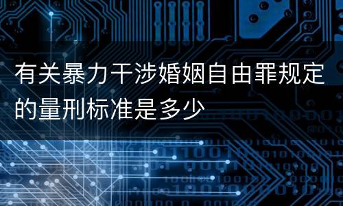 有关暴力干涉婚姻自由罪规定的量刑标准是多少