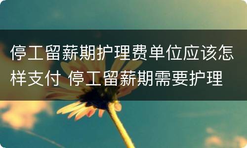 停工留薪期护理费单位应该怎样支付 停工留薪期需要护理