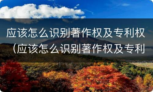 应该怎么识别著作权及专利权（应该怎么识别著作权及专利权的真假）