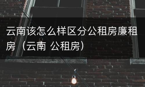 云南该怎么样区分公租房廉租房（云南 公租房）