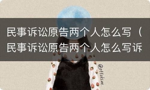 民事诉讼原告两个人怎么写（民事诉讼原告两个人怎么写诉状）