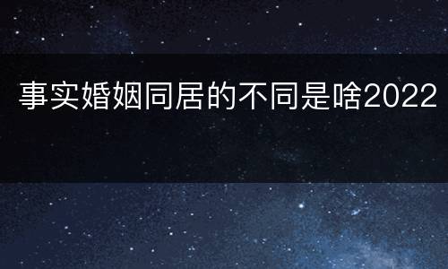 事实婚姻同居的不同是啥2022