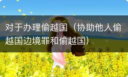 对于办理偷越国（协助他人偷越国边境罪和偷越国）