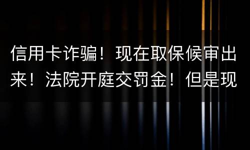 信用卡诈骗!现在取保候审出来!法院开庭交罚金!但是现在没钱交!法院会让收监吗