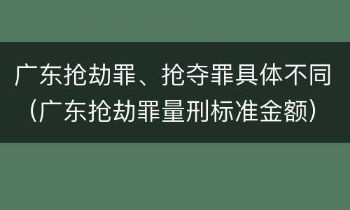 广东抢劫罪、抢夺罪具体不同（广东抢劫罪量刑标准金额）