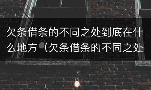 欠条借条的不同之处到底在什么地方（欠条借条的不同之处到底在什么地方起诉）