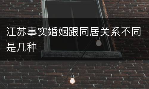 江苏事实婚姻跟同居关系不同是几种