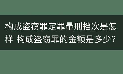 构成盗窃罪定罪量刑档次是怎样 构成盗窃罪的金额是多少?