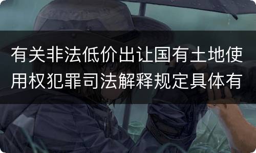 有关非法低价出让国有土地使用权犯罪司法解释规定具体有哪些