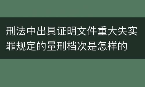 刑法中出具证明文件重大失实罪规定的量刑档次是怎样的