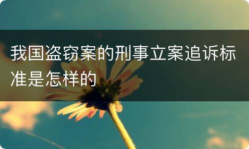 我国盗窃案的刑事立案追诉标准是怎样的