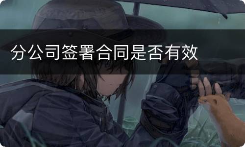 分公司签署合同是否有效