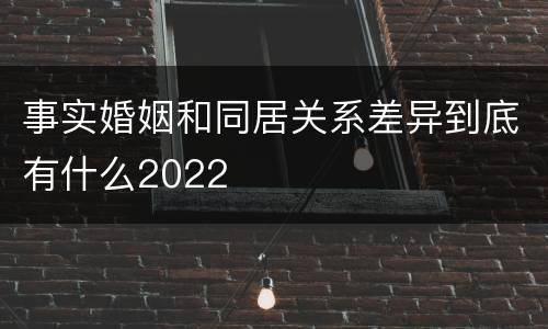事实婚姻和同居关系差异到底有什么2022