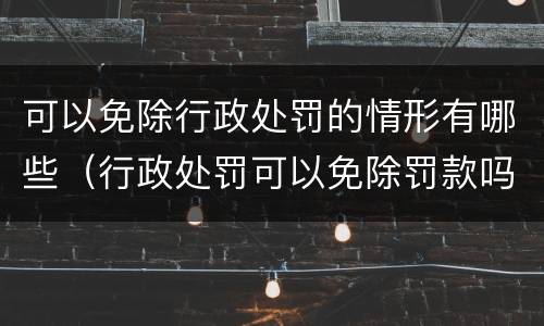 可以免除行政处罚的情形有哪些（行政处罚可以免除罚款吗）