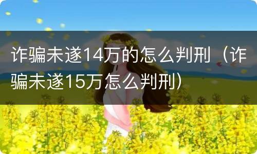 诈骗未遂14万的怎么判刑（诈骗未遂15万怎么判刑）