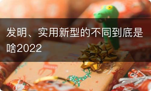 发明、实用新型的不同到底是啥2022