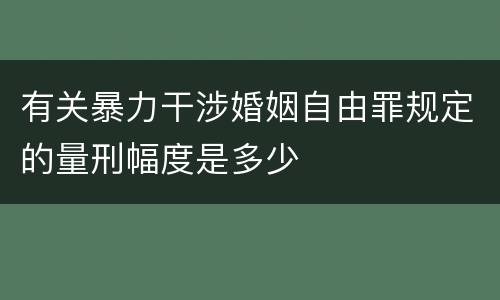 有关暴力干涉婚姻自由罪规定的量刑幅度是多少