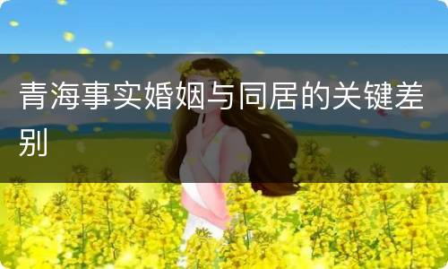 青海事实婚姻与同居的关键差别