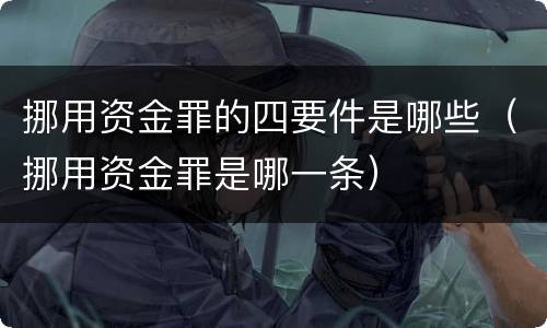 挪用资金罪的四要件是哪些（挪用资金罪是哪一条）