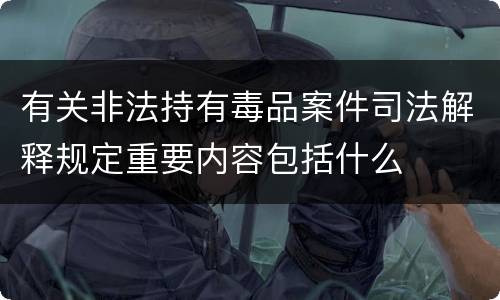 有关非法持有毒品案件司法解释规定重要内容包括什么