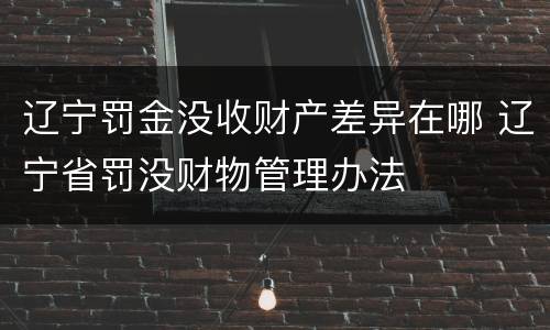 辽宁罚金没收财产差异在哪 辽宁省罚没财物管理办法