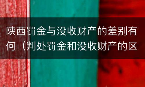 陕西罚金与没收财产的差别有何（判处罚金和没收财产的区别）