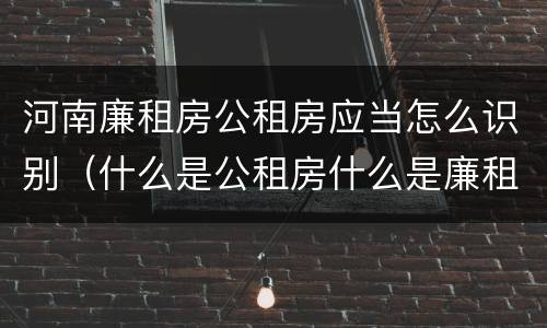 河南廉租房公租房应当怎么识别（什么是公租房什么是廉租房）