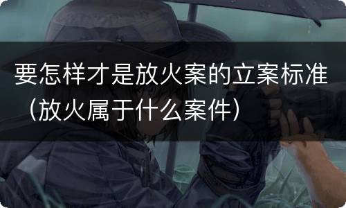 要怎样才是放火案的立案标准（放火属于什么案件）
