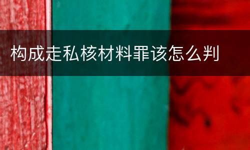 构成走私核材料罪该怎么判