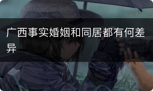 广西事实婚姻和同居都有何差异