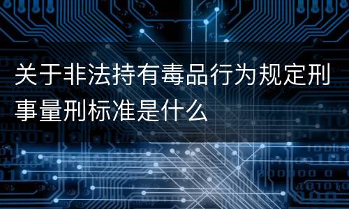 关于非法持有毒品行为规定刑事量刑标准是什么
