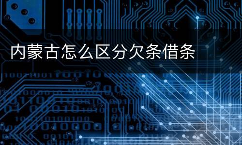 内蒙古怎么区分欠条借条