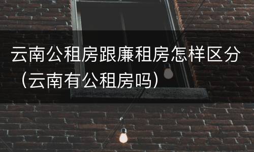 云南公租房跟廉租房怎样区分（云南有公租房吗）