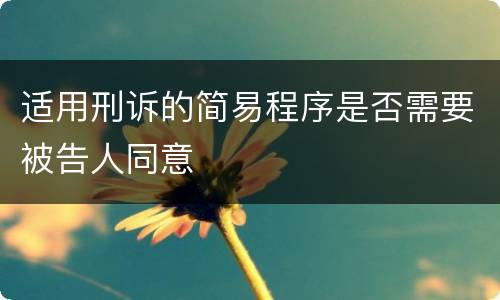 适用刑诉的简易程序是否需要被告人同意