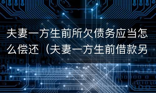 夫妻一方生前所欠债务应当怎么偿还（夫妻一方生前借款另一方不承担偿还案例）