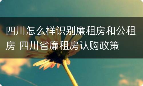 四川怎么样识别廉租房和公租房 四川省廉租房认购政策