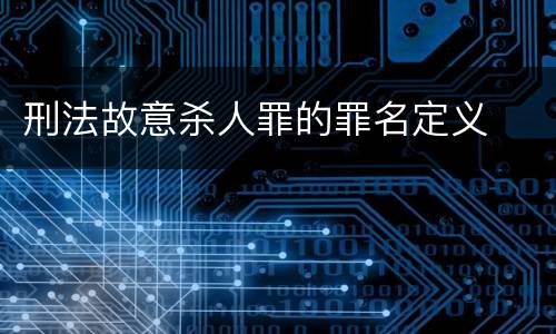 刑法故意杀人罪的罪名定义