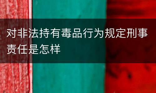 对非法持有毒品行为规定刑事责任是怎样