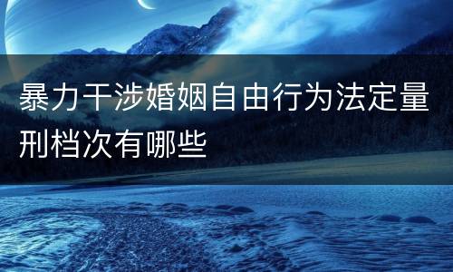 暴力干涉婚姻自由行为法定量刑档次有哪些