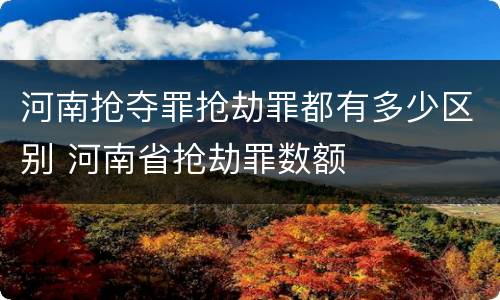 河南抢夺罪抢劫罪都有多少区别 河南省抢劫罪数额