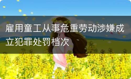 雇用童工从事危重劳动涉嫌成立犯罪处罚档次