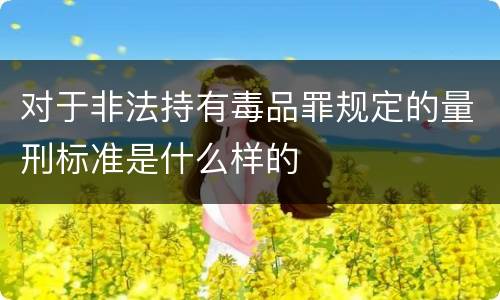 对于非法持有毒品罪规定的量刑标准是什么样的