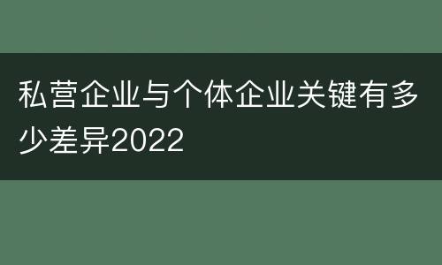 私营企业与个体企业关键有多少差异2022