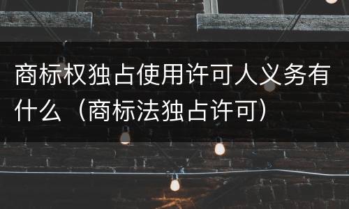 商标权独占使用许可人义务有什么（商标法独占许可）