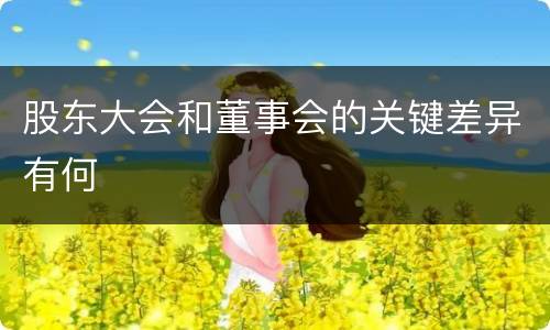 股东大会和董事会的关键差异有何