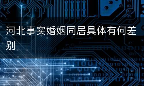 河北事实婚姻同居具体有何差别
