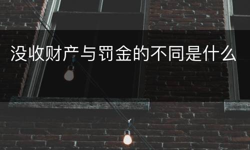 没收财产与罚金的不同是什么