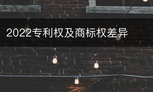2022专利权及商标权差异