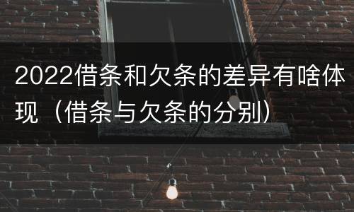 2022借条和欠条的差异有啥体现（借条与欠条的分别）