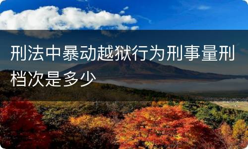 刑法中暴动越狱行为刑事量刑档次是多少